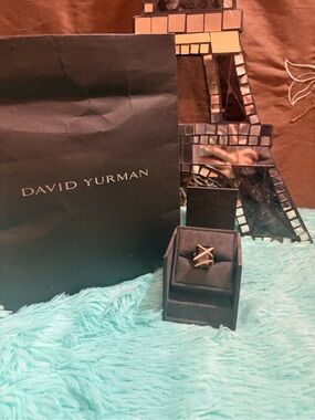 David Yurman 18K Yellow Gold 20x15mm Cable Wrap Champagne Citrine & Diamond Ring